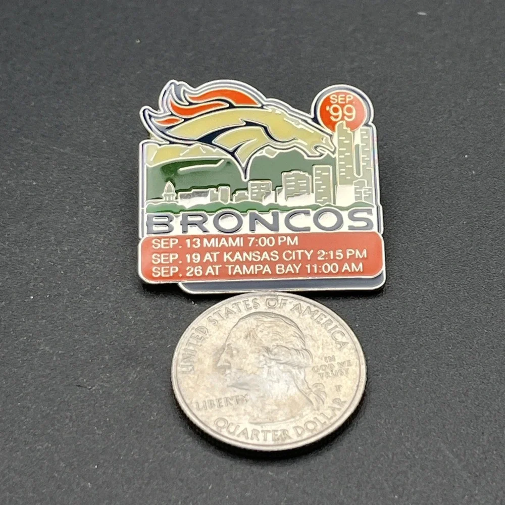 NFL Denver Broncos September 1999 Schedule Football Hat Pin Limited Edition 3000